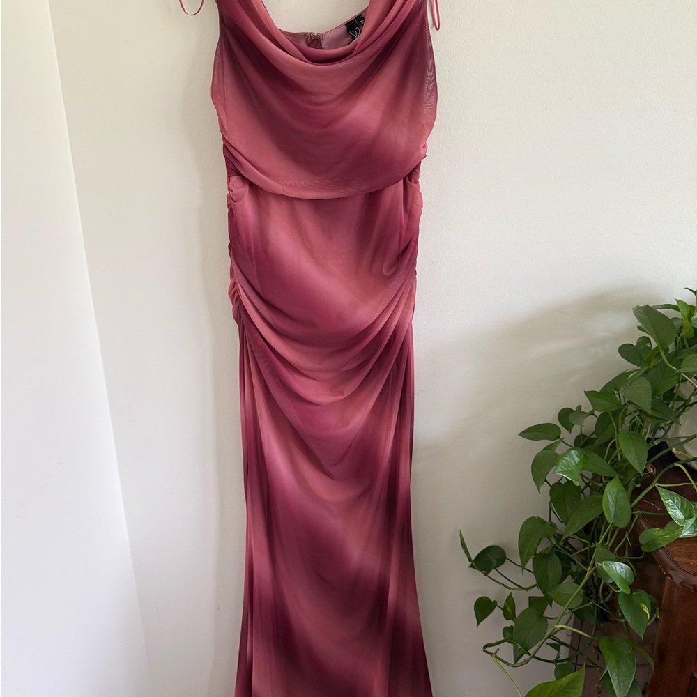 Windsor Rose-Mauve Drape Front Maxi Dress